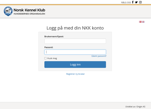 Logg inn med din NKK konto