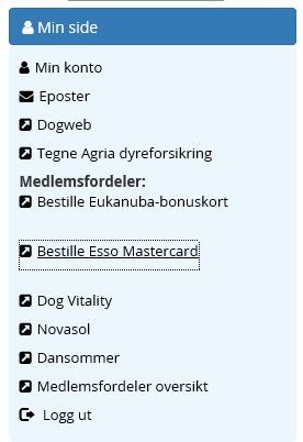 Her finner du bestillingslenke for Esso Mastercard